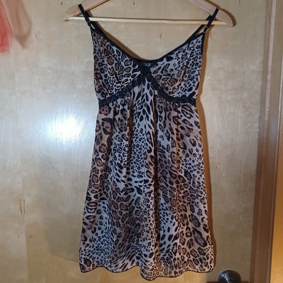 APT. 9 Intimates Cheetah Print Babydoll Slip_Size Medium - Picture 2 of 7